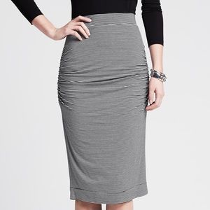 Banana Republic Black Striped Pencil Skirt